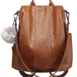 Soft leather tote backpack